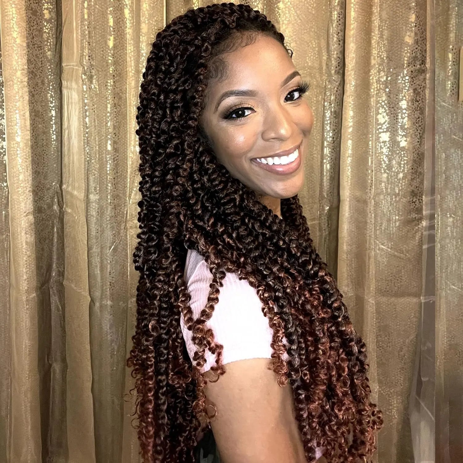 ( US ONLY) FAST SHIPPING NB | Toyotress® Tiana Passion Twist Hair - Pre-twisted Crochet Braids Natural Black, Pre-looped Synthetic Braiding Hair Extensions Toyotress